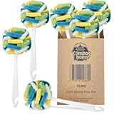 Gommage unique de 20,3 cm de forme ronde avec cellulose et pétales pour nettoyer une variété de surfaces
