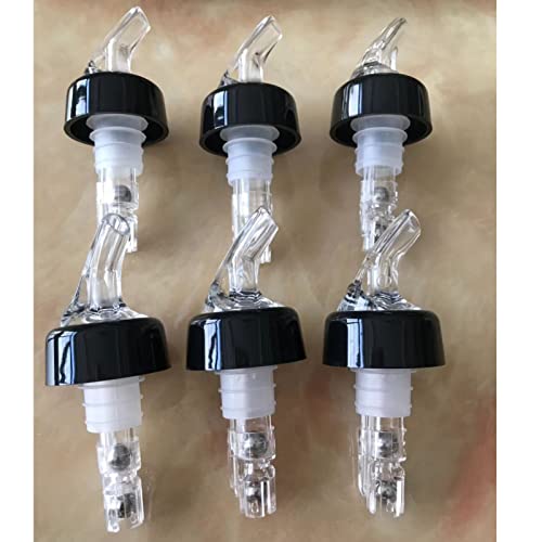 Natudeco 6pcs Bottle Pourers Spout Food Grade Plastic Liquid Dispenser Bottle Nozzle Barware Cocktail Dispensing Spout for Bar Home Kitchen (White)