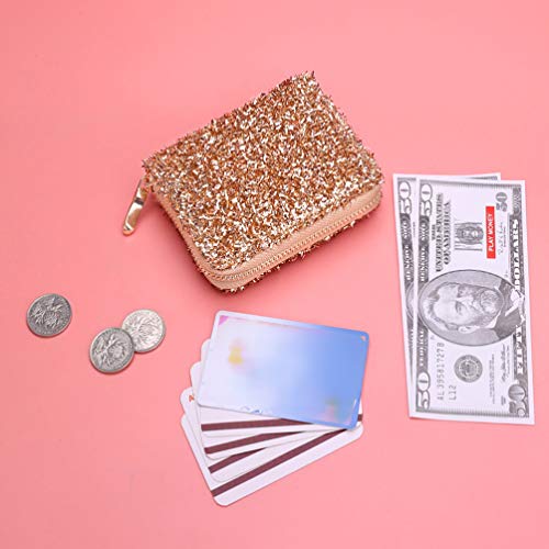 KESYOO Lantejoulas Moedas Bolsa Feminina Bolsa Glitter Bolsa Feminina Maquiador Bolsa Bolsa Portátil