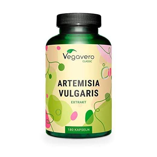 Artemisa Vegavero® | 2% Flavonoides | Dosis Más Alta: 4800 mg | Síndrome Premenstrual + Menstruación Dolor + Dismenorrea | Extracto 8:1 | Artemisia Vulgaris | Vegano & Sin Aditivos | 180 Cápsulas