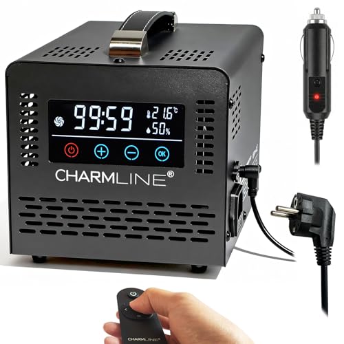 Charmline generador de ozono 2 en 1 con control remoto, alimentación por ca o encendedor de coche 12v, eliminador de olores para coche, hogar y sótano, 60.000 mg/h, Negro ✅