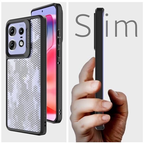 Image of KAPAVER Dazzle Series Back Cover Case for Motorola Edge 50 Pro (TPU+PC) (Honeycomb-Black)