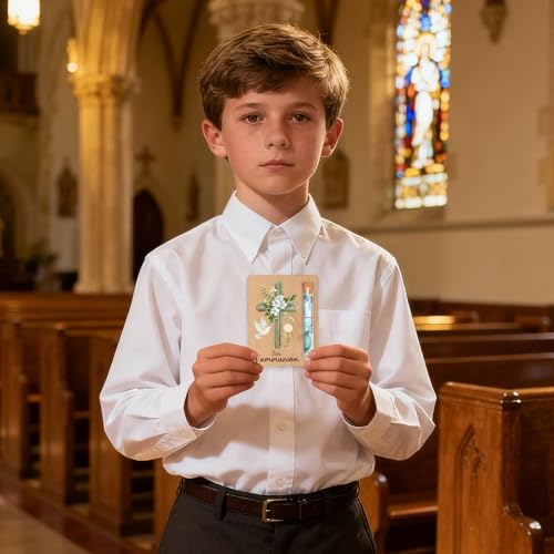 Geldgeschenk Kommunion Holz Karte Zur Kommunion Deko kommunion geschenke für mädchen kommunion geschenk junge Kreuz Taube Motiv geldgeschenk konfirmation Set für Paten Verwandte GeldgeschenkHolz