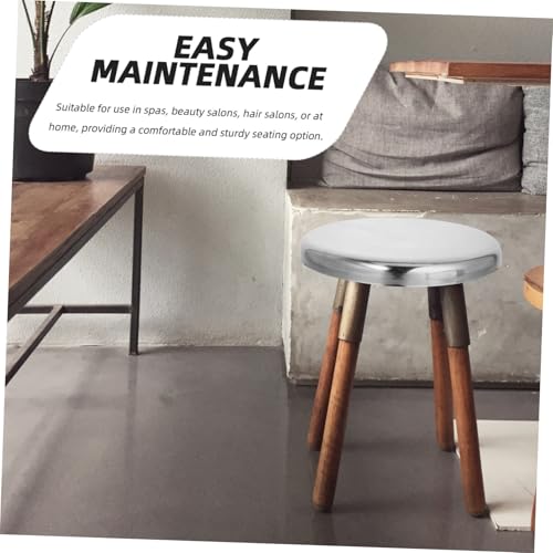 Tabouret de bar rond acier inoxydable siège de remplacement pour chaise de cantine - 4