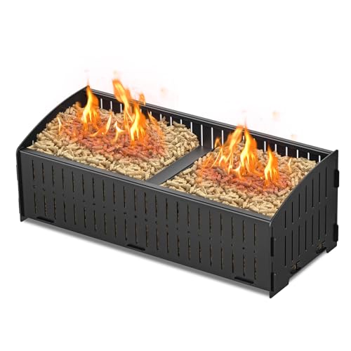 johgee Panier à pellets, 48 × 20 × 17,5 cm, 5 kg Panier de combustion à granulés pour cheminées et poêles