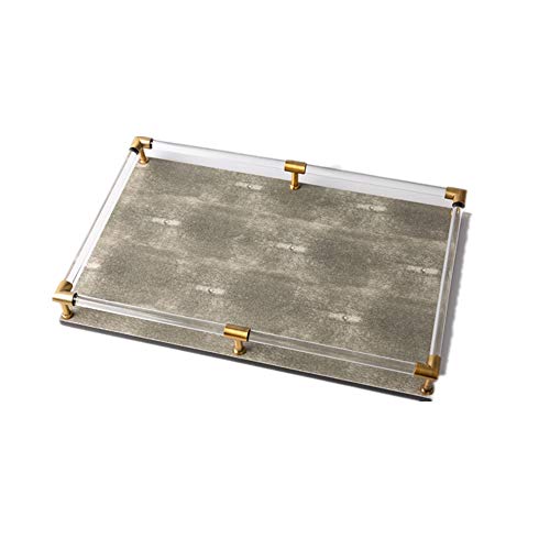 Preisvergleich Produktbild NEHARO Perfume Tablett Organisieren Frühstückstablett rechteckig Plexiglas-Behälter Küche Couchtisch Home Decoration Badezimmer und Wohnzimmer (Color : Gray, Size : 44x26x7cm)