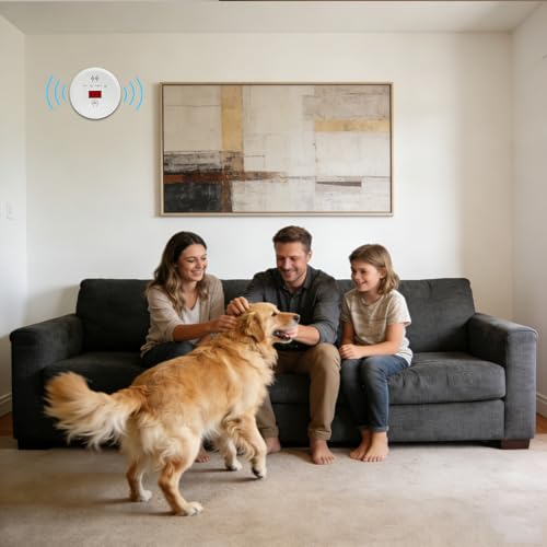 Image of Carbon Monoxide Detector, Replaceable Battery-Operated Carbon Monoxide Alarm Detectors with Digital Display & LED Lights. CO Alarm Applicable to Home, Warehouse