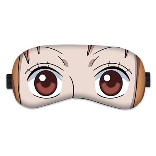 ワンピース ナミ アイマスク 睡眠用 男女兼用 可愛い 面白い 遮光 眼罩 安眠 快眠 キャラクターグッズ 不眠 昼寝 旅行 飛行機 光漏れなし 通気性 圧迫感なし 低反発素材 サイズ調整自由