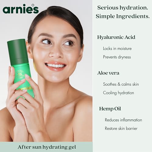 Image of Arnie's After Sun Gel by Arnold Palmer - Cooling Aloe Vera Gel with Hemp Oil & Hyaluronic Acid - Lightweight Hydrating Skin Recovery for Outdoor Sports & Sun Exposure, 3.5 oz