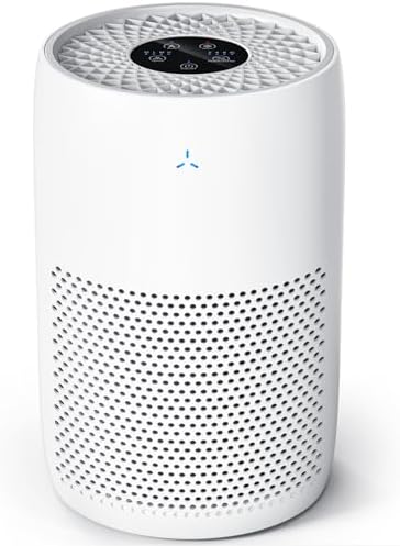Purificatore D'Aria GOAMGE Per Stanze Fino A 60 M² - CADR 170 M³/h, Filtro Triplo, Rilevamento PM2.5, Silenzioso
