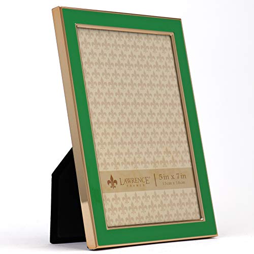 Lawrence Frames Polished Enamel Picture Frame, 5X7, Green #TOP1