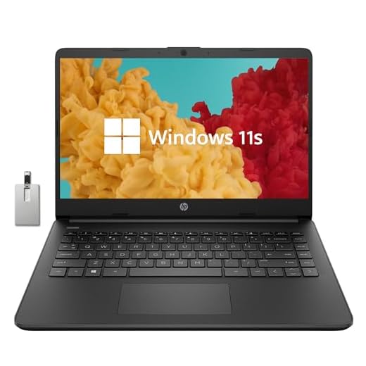 HP Stream 14-inch Laptop, Intel Celeron N4000, 4 GB RAM, 64 GB eMMC, Windows 10 Home in S Mode (14-cb159nr, Jet Black)