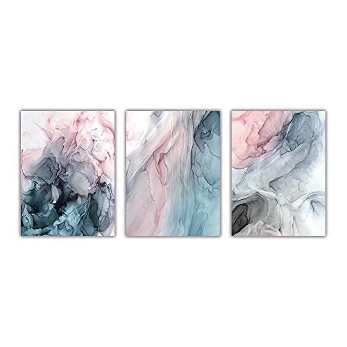 Art mural habiller grand mur vide triptyque affiche toile marbre abstrait doré 70x100cm
