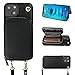 Bocasal Crossbody Wallet Case for iPhone 14 Plus, RFID Blocking Leather Purse Case with Card Holder, Protective Handbag Flip Cover with Zipper Wrist Strap Lanyard for Women 5G 6.7 Inch (Black)