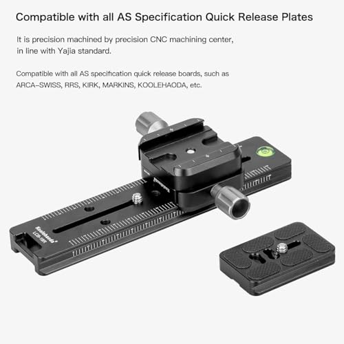 Koolehaoda 180mm Rail Nodal Slide Metal Quick Release Clamp,Dual Dovetail Camera Bracket Mount with Double-Sided Clamp can be Rotated 90°, for Camera with Arca Swiss Compatible(LCB-18R) by koolehaoda - Image 4