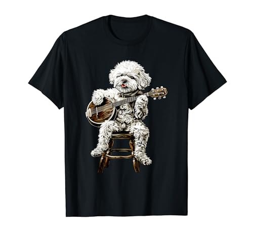 Tocador de banjo Bichon Frise Dog Bluegrass Camiseta