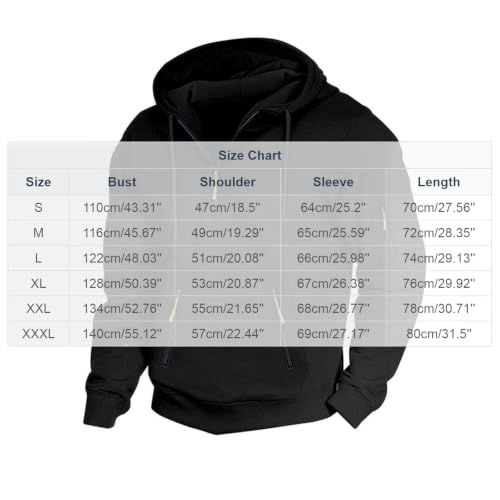 Mens Quarter Zip Hoodie Sleeve Zip Pocket Front Zip Pockets Casual Pullover - image 5