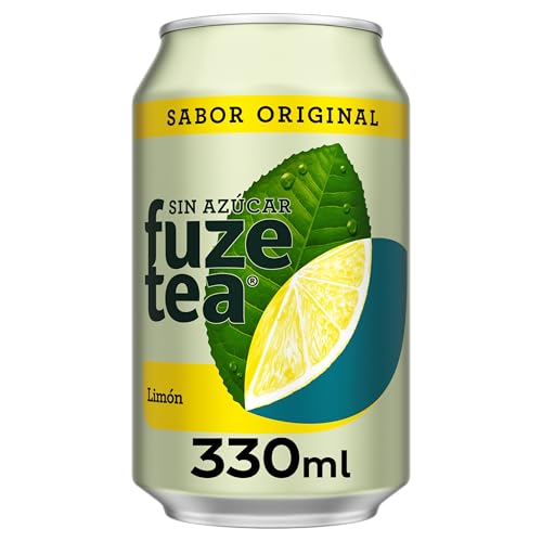 Fuze Tea Original, Sabor Limón Zero Azúcar, Refresco de Té sin Gas, Lata 330 ml