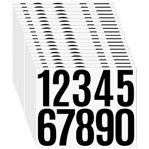 Pyuyan 20 Fogli Adesivi Impermeabili con Numeri Civici, Adesivi per Cassette Postali 0-9, per Cassette Postali, Targhette con Numeri Civici