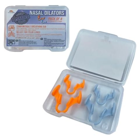 Nasal Dilators for Snoring - Anti Snore Nasal Dilator for Breathing - Upgraded Harder Version - Nose Breathing Aids - Nose Dilator for Sleep, Exercise - 4-Pack, 2 Small & 2 Medium - by Mobi Lock Cover