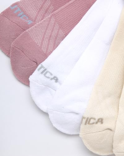 Image of Nautica Womens Quarter Socks Athletic Cushion Moisture Wicking Socks 6 Pack | Stretch Performance Dri-Motion Fabric, Cushioned with Arch Support, Breathable Mesh Panels, Quarter Cut, Shoe Size 4-10