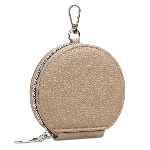 FALAN MULE Coin Purse Small Leather Pouch Wallet Round Zipper Change Pouch for Women