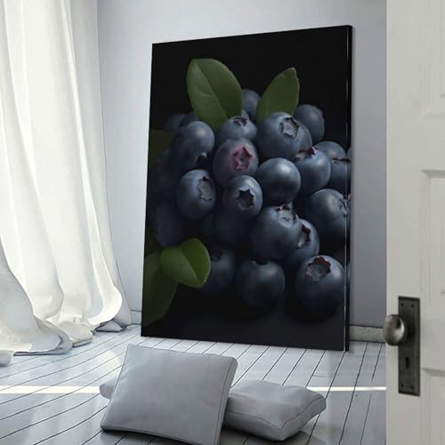 POLIUAWS Blueberry Bush Canvas Poster for Kids Bedroom Room School Classroom Wall Art Decor 08x12inch(20x30cm)