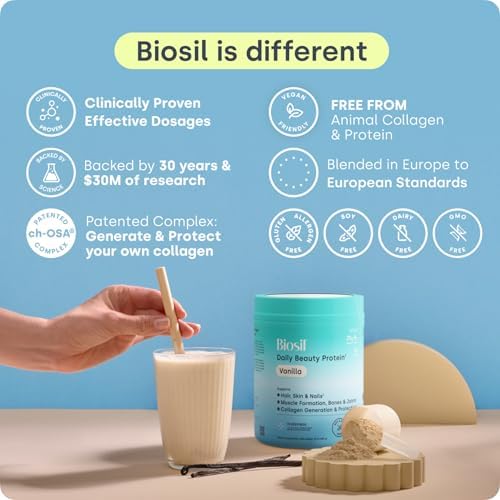 Biosil Daily Beauty Protein Bundle, Chocolate (17 oz) + Vanilla (17 oz) - Protein + Collagen Powder for Strength, Recovery, Skin, Hair, Nails & Joints - BCAA & Patented ch-OSA - 15 Servings Each — view 6