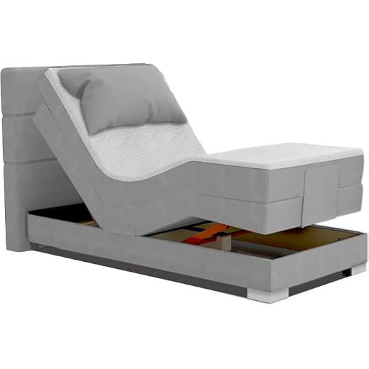 Boxspringbett Rom II 120x200 cm elektrisch verstellbar mit Motor, inkl. Tonnentaschenfederkernmatratze und Topper Härtegrad H2 / H3 / H4. Verstellbares Kopfteil & Fußteil
