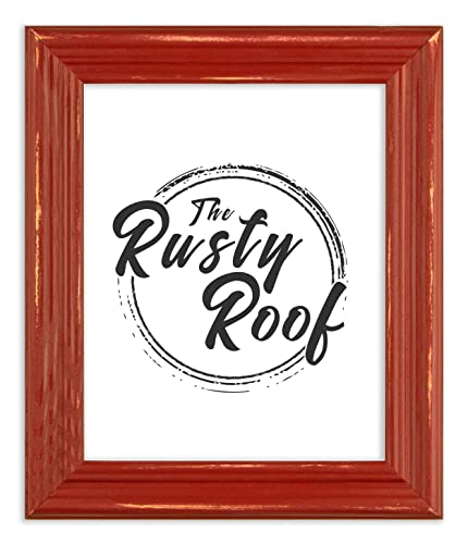 The Rusty Roof-Distressed Lucy Colonial Red-Solid Wood Picture Frame-8X10 #TOP10