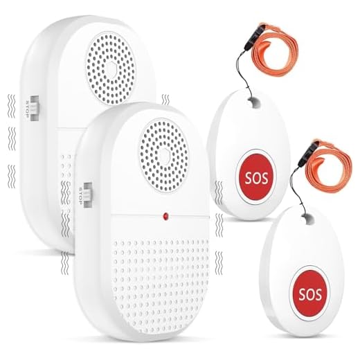 Daytech Boton Emergencia Ancianos,Avisador Personas Mayores con Alerta por Vibración，Boton Llamada Emergencia Puede Utilizarse en Domicilios/ Residencias de Ancianos/Hospitales(2 Receptor + 2 Botón)