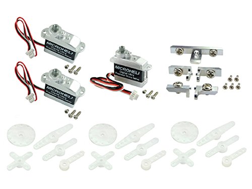 Microheli 2 Digital Ultra-Micro Precision Servos and 1 Reversed Servo set for Microheli Frame Blade 130X