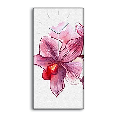Horloge silencieuse sur toile fleurie 30x60cm sans tic-tac pour salon - 2