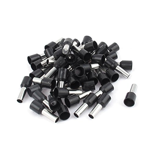 uxcell 50pcs Embout de Câble Embout de Câblage Cosse à Sertir électrique Fil Sertissage Borne Connecteur Terminal virole isolé noir E10-12 8AWG 10mm2