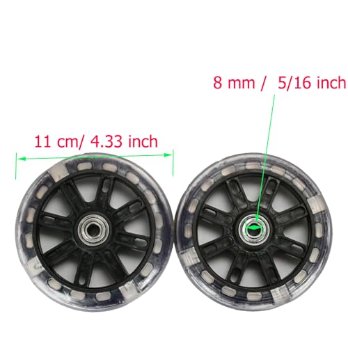 YehVeh 4 Pack Bicycle Training Wheels Replacement Flash & Mute Bike Stabiliser Wheel Mount Parts for Kids Cycling Support Repair Rear Assist System Boys Girls Single Speed Bikes (M8 Hole)