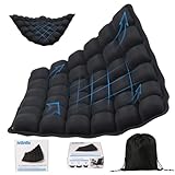 Portable Travel Airplane Seat Cushion, 3D Air Cell Tech with Built-in Pump, Adjustable Firmness Back & Tailbone Support, Ideal for Long Flights, Office, Car, Wheelchair,Great for Soccer Watching