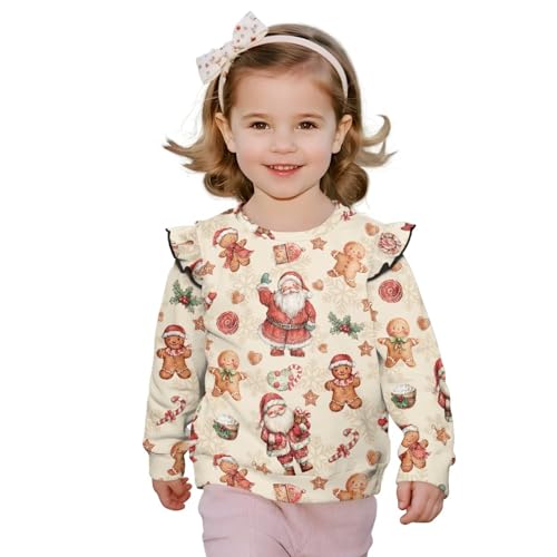 Sweat de Noël fille à offrir en cadeau de fin d'année motif Père Noël mignon
