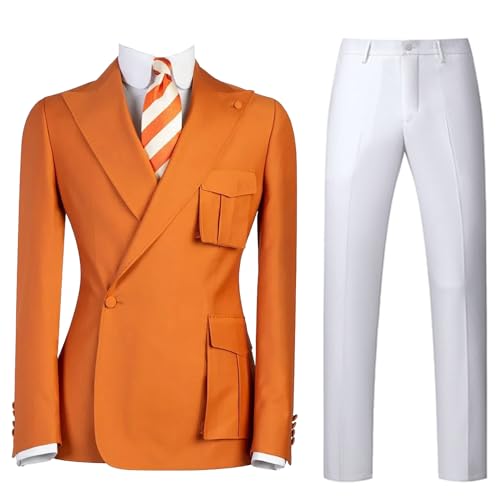 Costume Homme Ajusté Finition Revers de Pointe Anti-Pli Uniforme