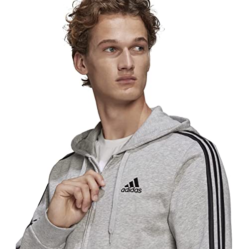 Image of adidas mens Essentials French Terry 3-stripes Full-zip Hoodie