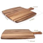 16.6" Large Wood Cutting Board Kitchen with Handle Acacia Charcuterie Board - Image 3