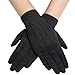 Produktbild Coucoland Handschuhe Damen Kurz Satin Opera Fest Party Hochzeit Braut Handschuhe Fasching Kostüm Accessoires (Schwarz)