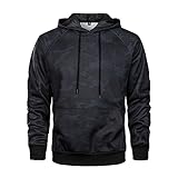 Wirltte Mens Hoodies Fleece Drawstring Hooded Pullover Sweatshirts for Men with Pocket Camouflage 2XL