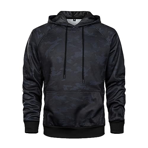Wirltte Mens Hoodies Fleece Drawstring Hooded Pullover Sweatshirts for Men with Pocket Camouflage 2XL