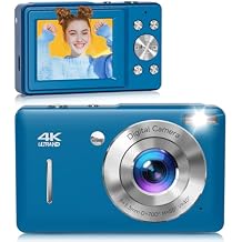 Digital Camera, 44MP FHD 1080P Digital Point and Shoot Camera with Anti Shake, Smile Capture 16X Zoom, Compact Small Camera for Teens Girls Kids Adults