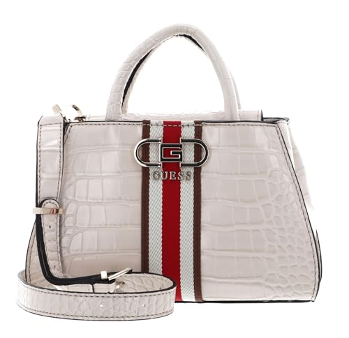 Image of GUESS cross body bag handbag Nelka Mini Satchel Stone creme-white