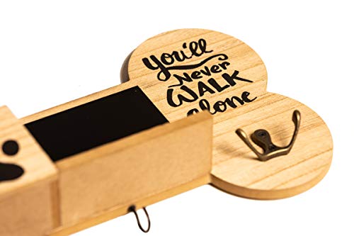 Emotiset hölzerne Wandaufhänger mit 6 Haken Ideal für hängende Leinen und Zubehör für Ihren Hund oder Pet.Customizable mit Chalkboard enthält Kreide marker.Gift Tierliebhaber.