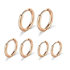 I: Rose Gold (Diameter 8mm/10mm/12mm),3 Pairs