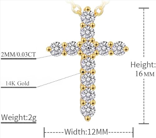14K Gold Men's Cross Pendant Pave with Diamonds Chain Necklace, Hip Hop Stylish Design, Bold Statement Piece2