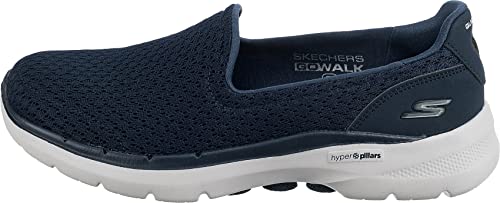 Skechers Women's Sneaker, Navy Textile Trim, 10