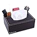 ThyWay Multifunction Tissue Holder PU Leather Pen Pencil Remote Control Tissue Box Cover Desk Storage Box Container for Home and Office Use (Coffee)
